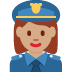 👮🏽‍♀️ woman police officer: medium skin tone display on Twitter